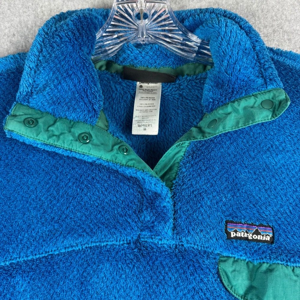 Patagonia Re-Tool Snap-T Fleece Women M Blue Green Gorpcore Outdoor Pullover